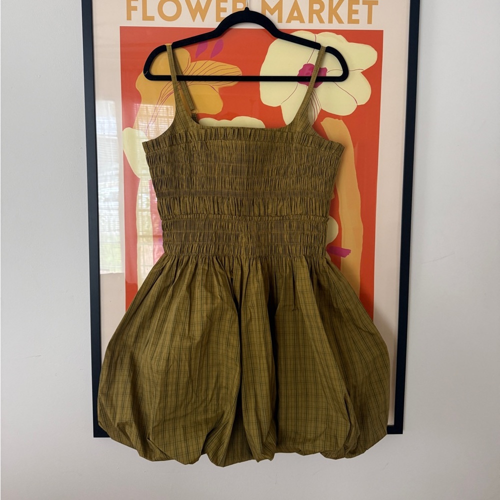 Elegant Olive Green Bubble Dress